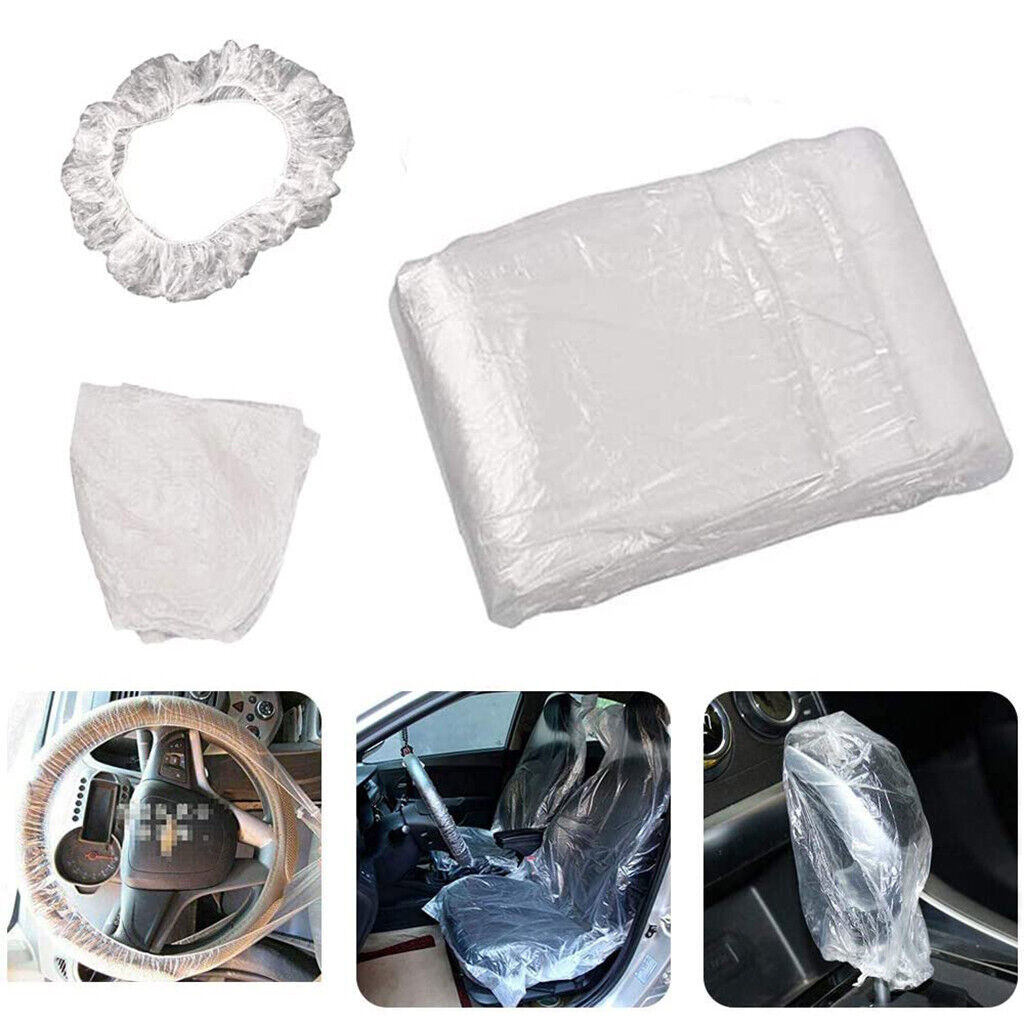 20set Car Disposable Plastic Steering Wheel+seat+shifting Sports Safety Netting