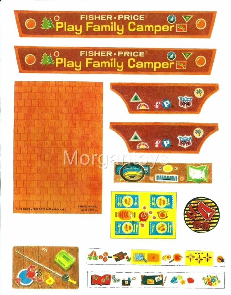 Fisher-price Little People Camper #994 Replacement Stickers Lithos: Peel & Stick