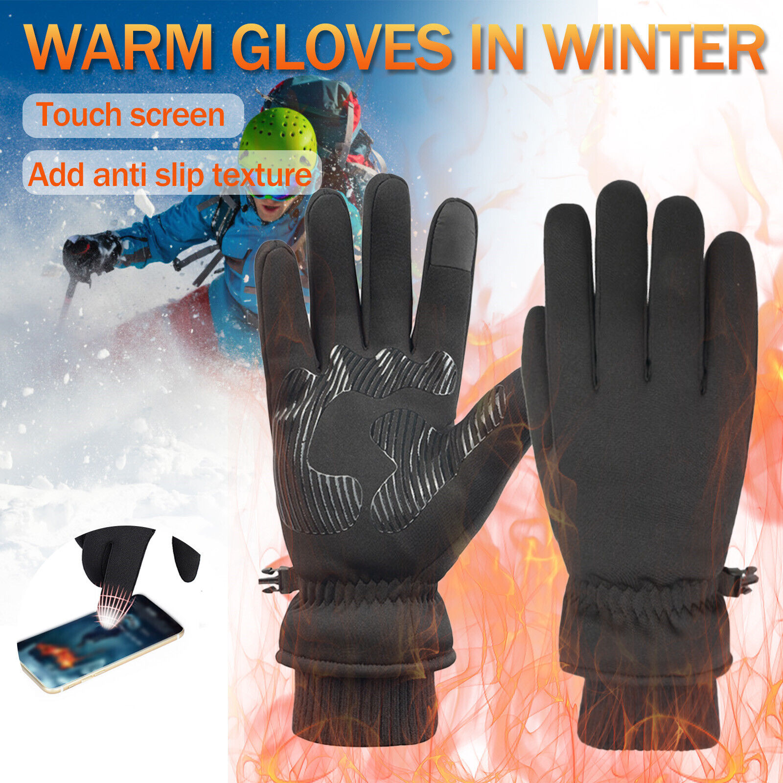 Unisex Thick Winter Gloves Touchscreen Winter Cycling Gloves For Men Women