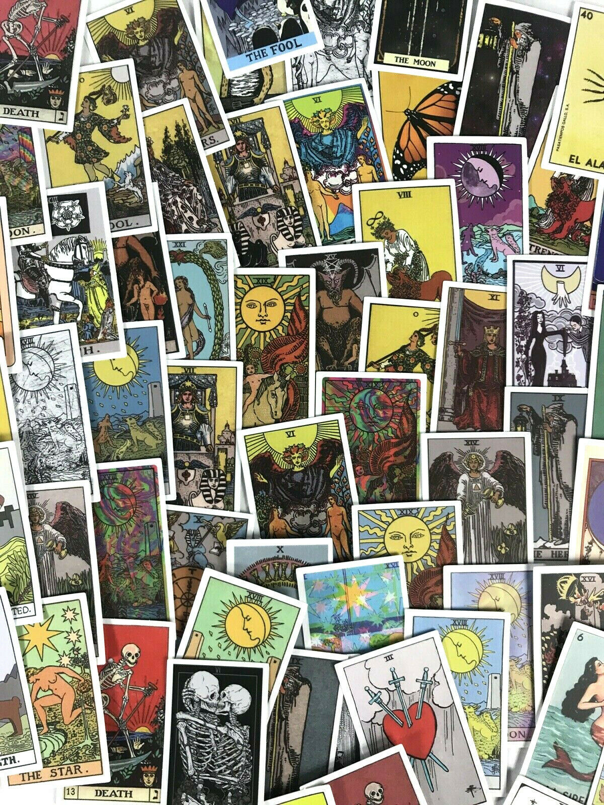 60pc Tarot Card Spirit Stickers Notebook Laptop Decal Metaphysical Art Pack Set