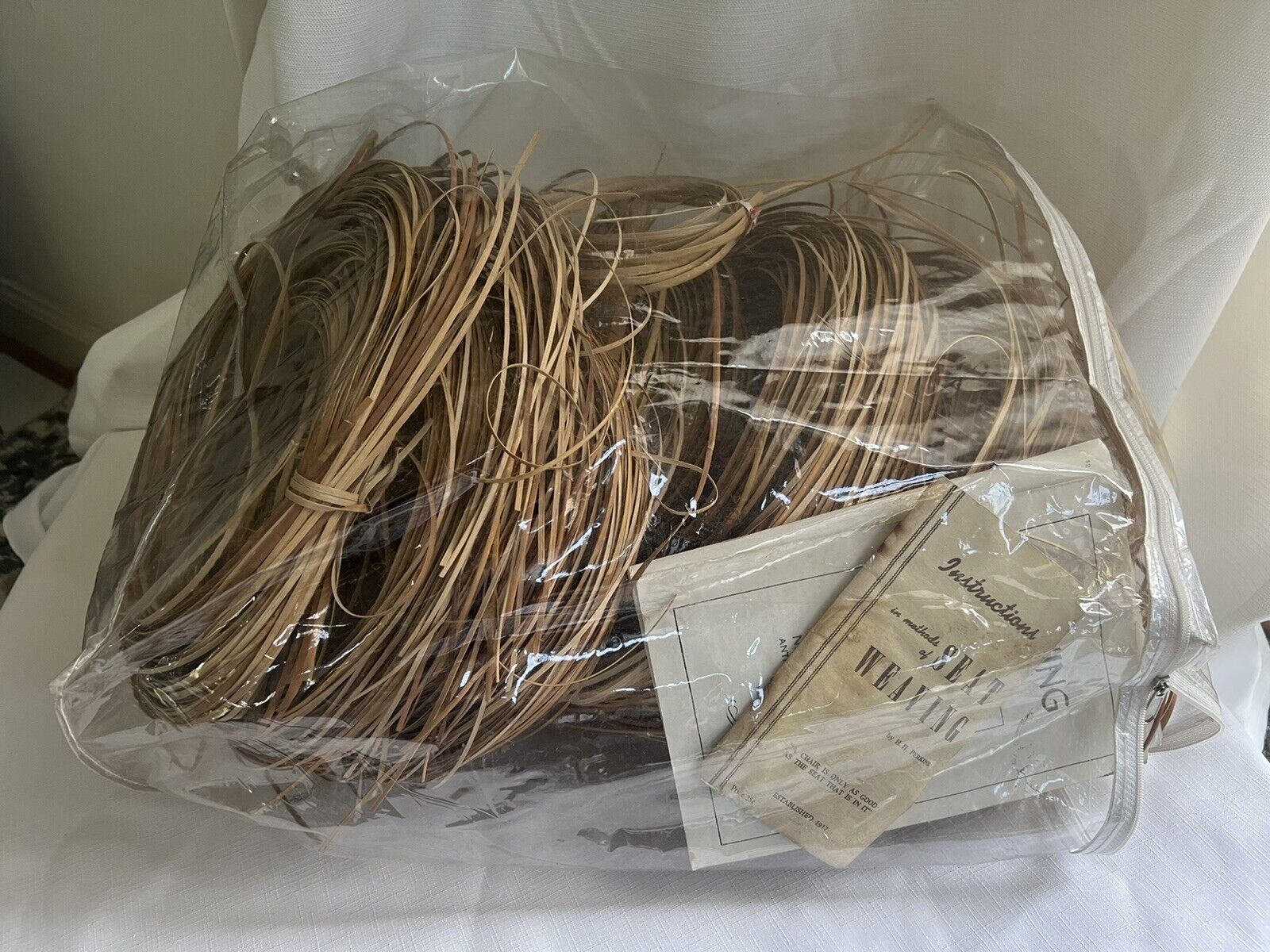 Large Lot Of Old Stock Rattan Cane Caning Strips Supplies & Instruction Booklets
