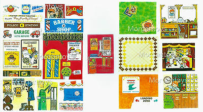 Vintage Fisher-price Village #997 Replacement Lithos - Stickers Little People